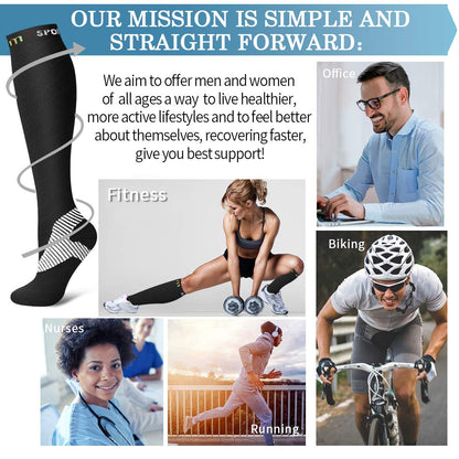 3 Pack Medical Compression Sock-Compression Sock For Women and Men Circulation -Best for Running,Nursing,Athletic Sports