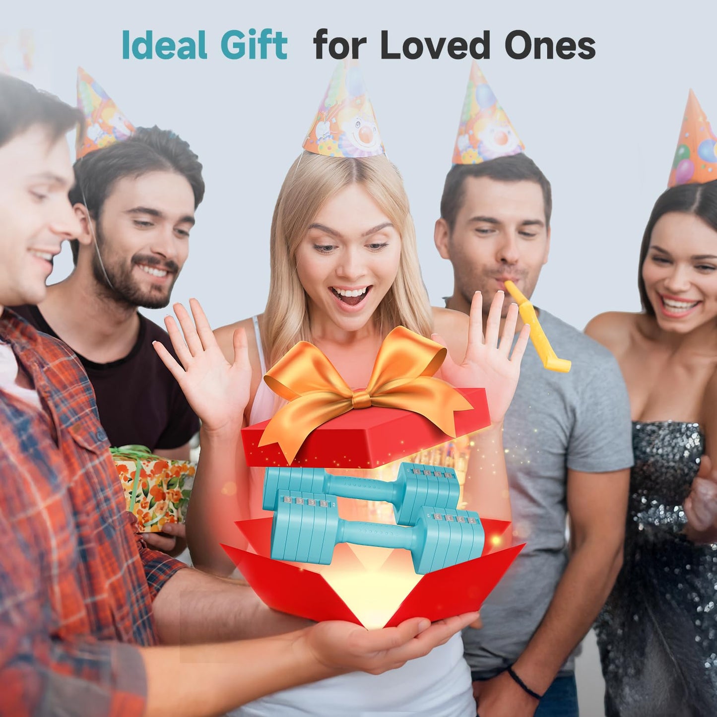 FEIERDUN Adjustable Dumbbell Set of 2, Each 2/4/6/8/10 lbs Weight for Women, Quick Adjust Weight, Double Locking Protection, Versatile Hand Weights for Home Gym & Outdoor Exercise