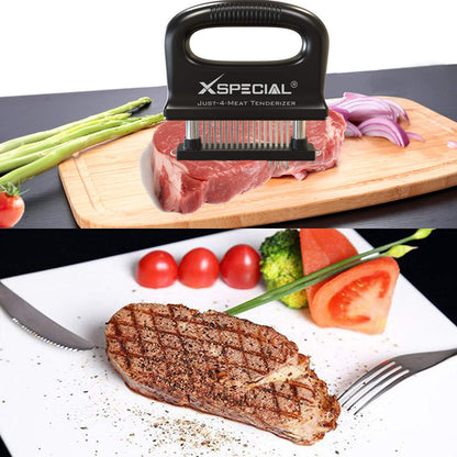 DELUXE MEAT TENDERIZER TOOL 48-BLADE | Turn Tough Cuts into Family Favorites | Professional-Grade Stainless Steel Needle | Unlock Restaurant-Quality Results at Home | No More Mallet or Meat Hammer