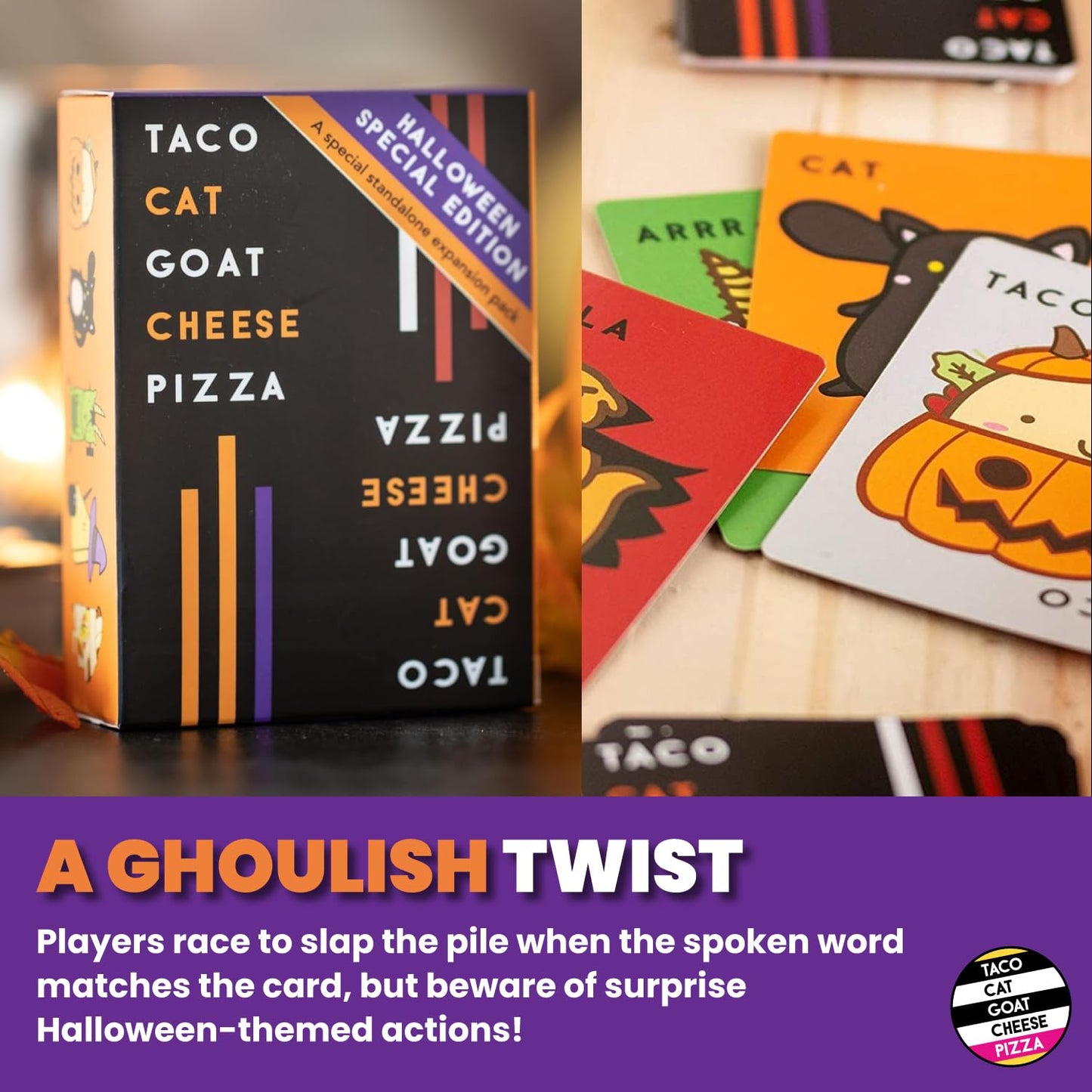 Taco Cat Goat Cheese Pizza Halloween Edition Wildly Spooky Card Game for Family Game Night | Easy to Play 15 Minute Rounds | Fun for Kids, Teens, Adults, and Families | 2-8 Players