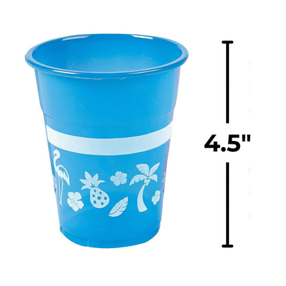Fun Express Disposable Luau Cups (50 Cups) Bright Colors - Holds 16 oz
