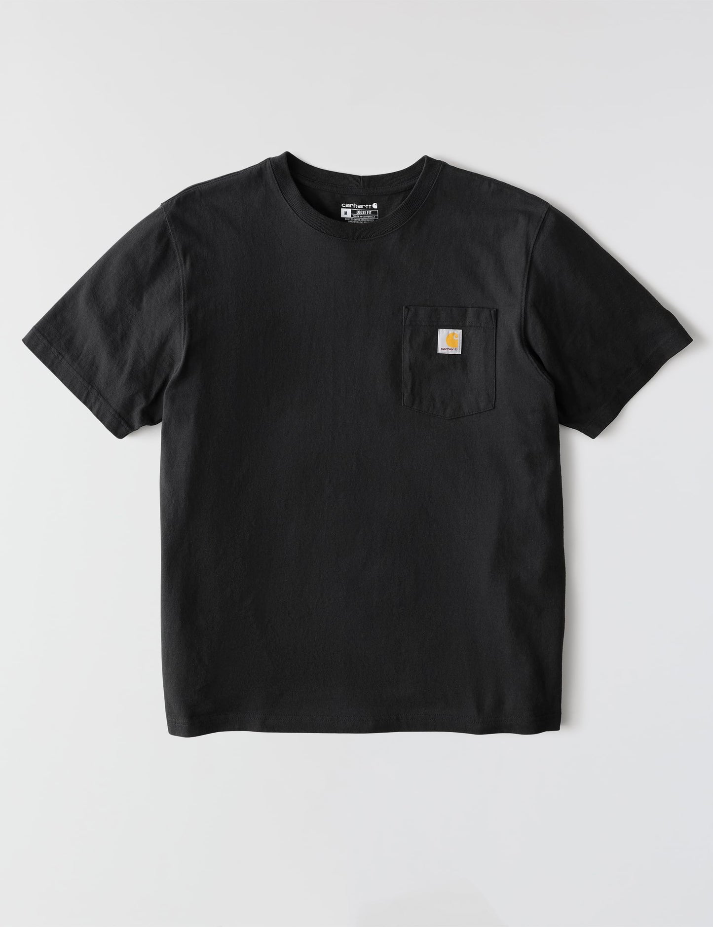 Carhartt Mens Loose Fit Heavyweight Short-Sleeve Pocket T-Shirt Work Utility t Shirts, Black, Large US