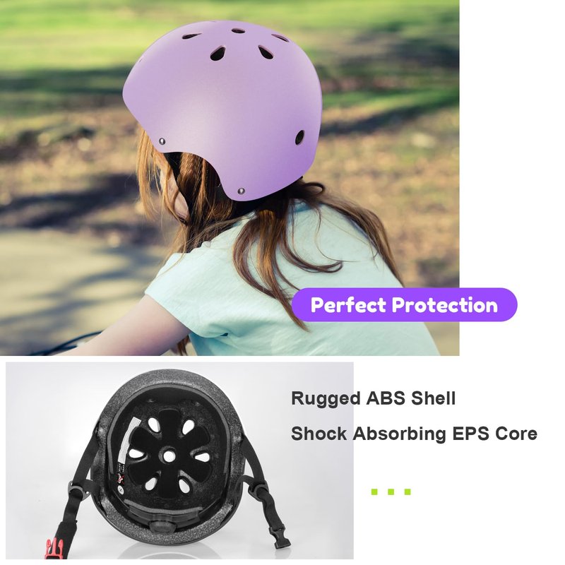 Besttravel Kids Helmet, Toddler Adjustable Toddler Bike Helmet Ages 3-8 Years Old Boys Girls Multi-Sports Safety (Purple)