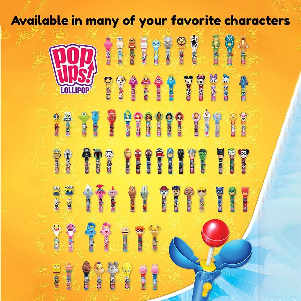 Pop Ups! Minnie & Mickey Mouse Lollipop Holder - 12 Lollipops with Cases - Individually Wrapped Candy Party Favors - Mickey Mouse Candy - Bulk Set of 12
