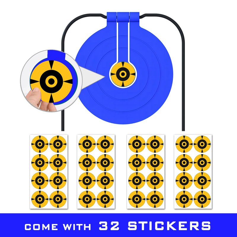 Atflbox Two in One Self-Healing Resetting Target, 8 Inch Gong High Caliber Spinner Target, Shooting Targets for Rifle, Pistol, Airgun, Handgun (Blue)