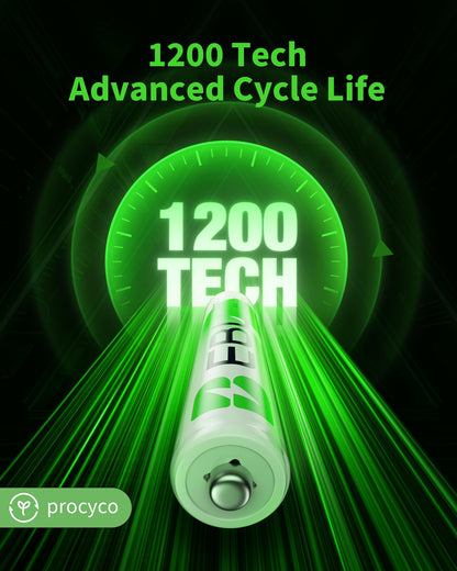 EBL 8 Pack AAA Ni-MH Rechargeable Batteries AAA Batteries ProCyco Technology (Typical 1100mAh, Minimum 1000mAh)