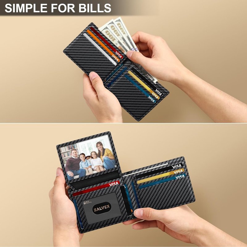 RFID Blocking Slim Leather Wallet for Men - Bifold Minimalist Design with 14 Card Slots & 2 ID Windows | Perfect Birthday Gift
