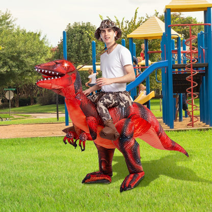 GOOSH Inflatable Dinosaur Costume for Adult Halloween Costume Women Man Funny Blow up Costume for Halloween Party Cosplay