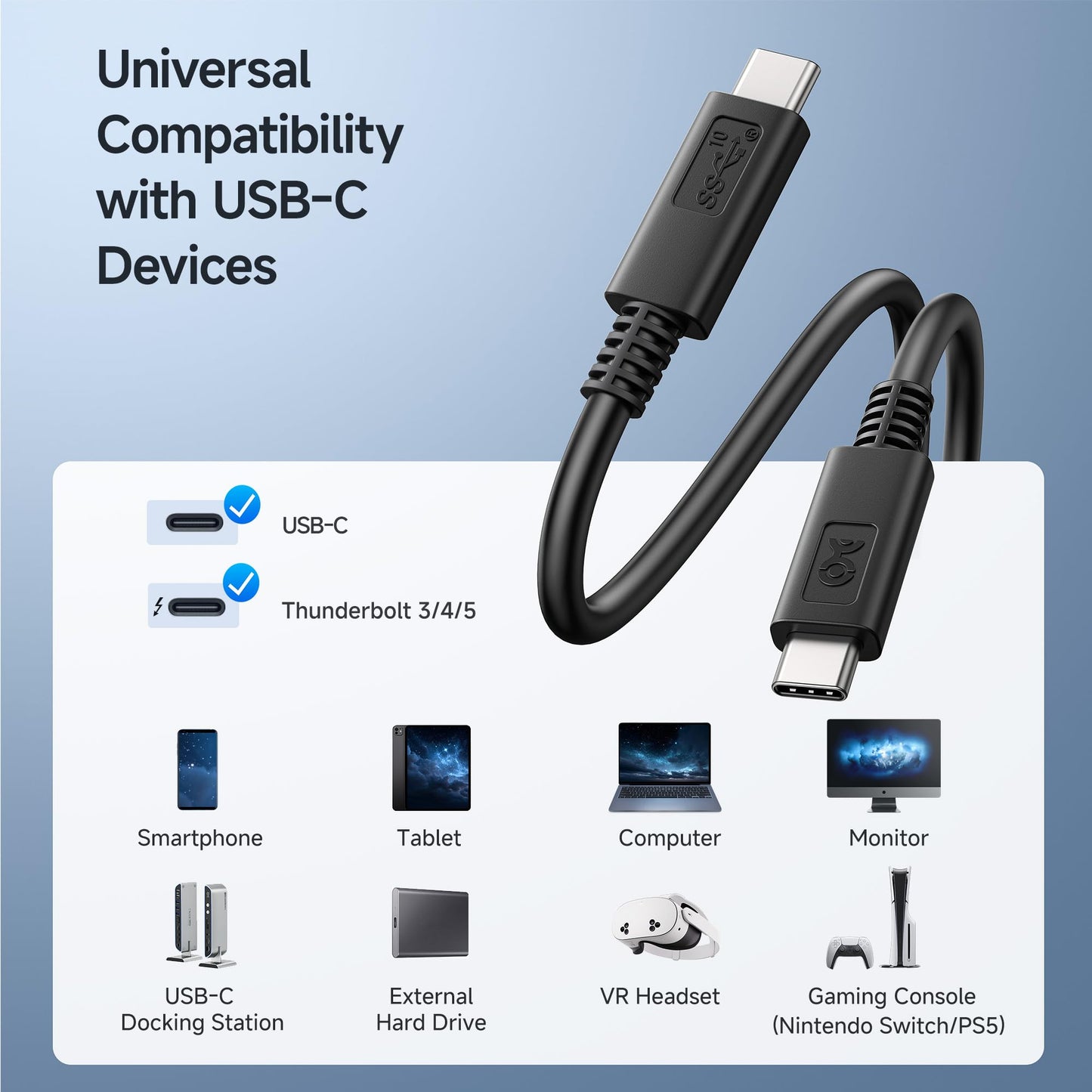 Cable Matters [USB-IF Certified] 10 Gbps Gen 2 USB C Cable - 3.3ft / 1m, Supports Up to [4K@60Hz Video, 100W Charging, 10Gbps Data Transfer], Black