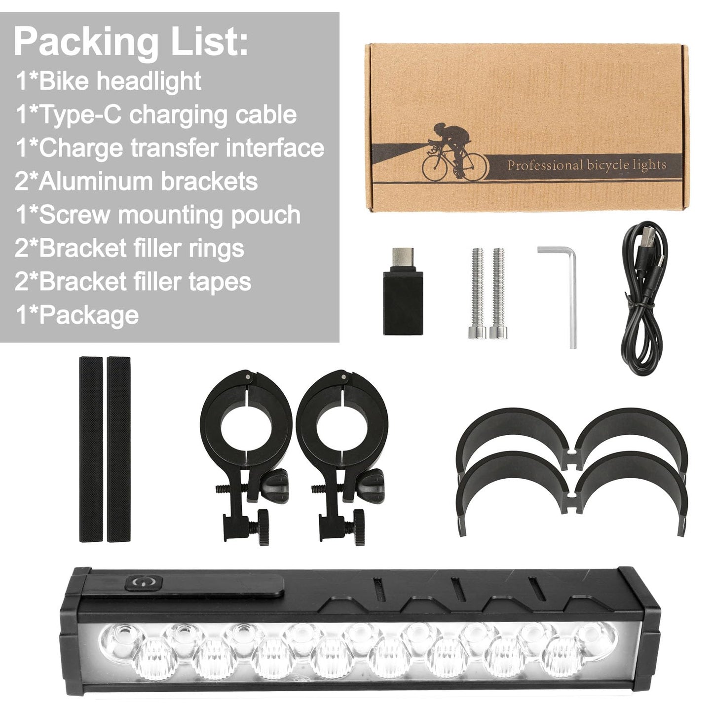 Bike Light for Night Riding, 4800 Lumen Bike Lights with High Beam and Low Beam for Mountain Road, USB Rechargeable Bicycle Headlight, Waterproof Bicycle Headlight with 4 Modes for Commuters Adults