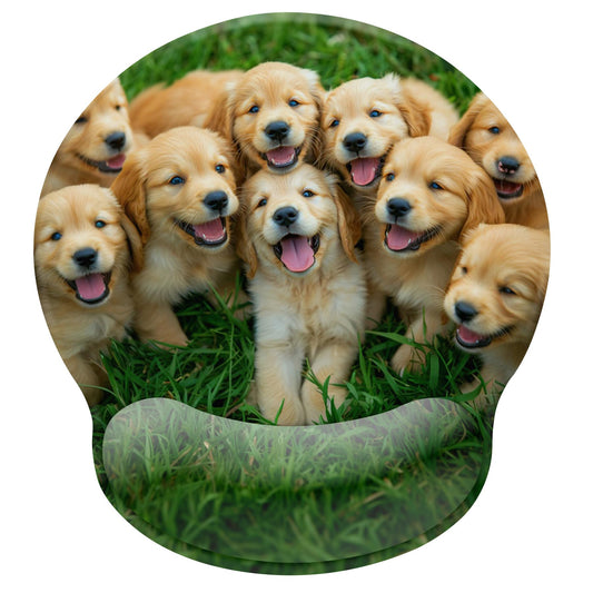 Dog Ergonomic Mouse Pad with Wrist Rest,Gaming Mouse Pad with Wrist Support, Funny Mouse Pads for Desk, Computer Mousepad with Non-Slip Pain Relief PU Base, Cute Office Desk Accessories