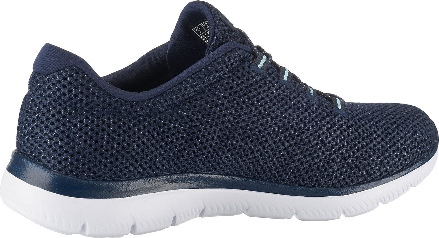 Skechers Womens Summits Artistry Chic Sneaker, Navy Light Blue, 5 UK