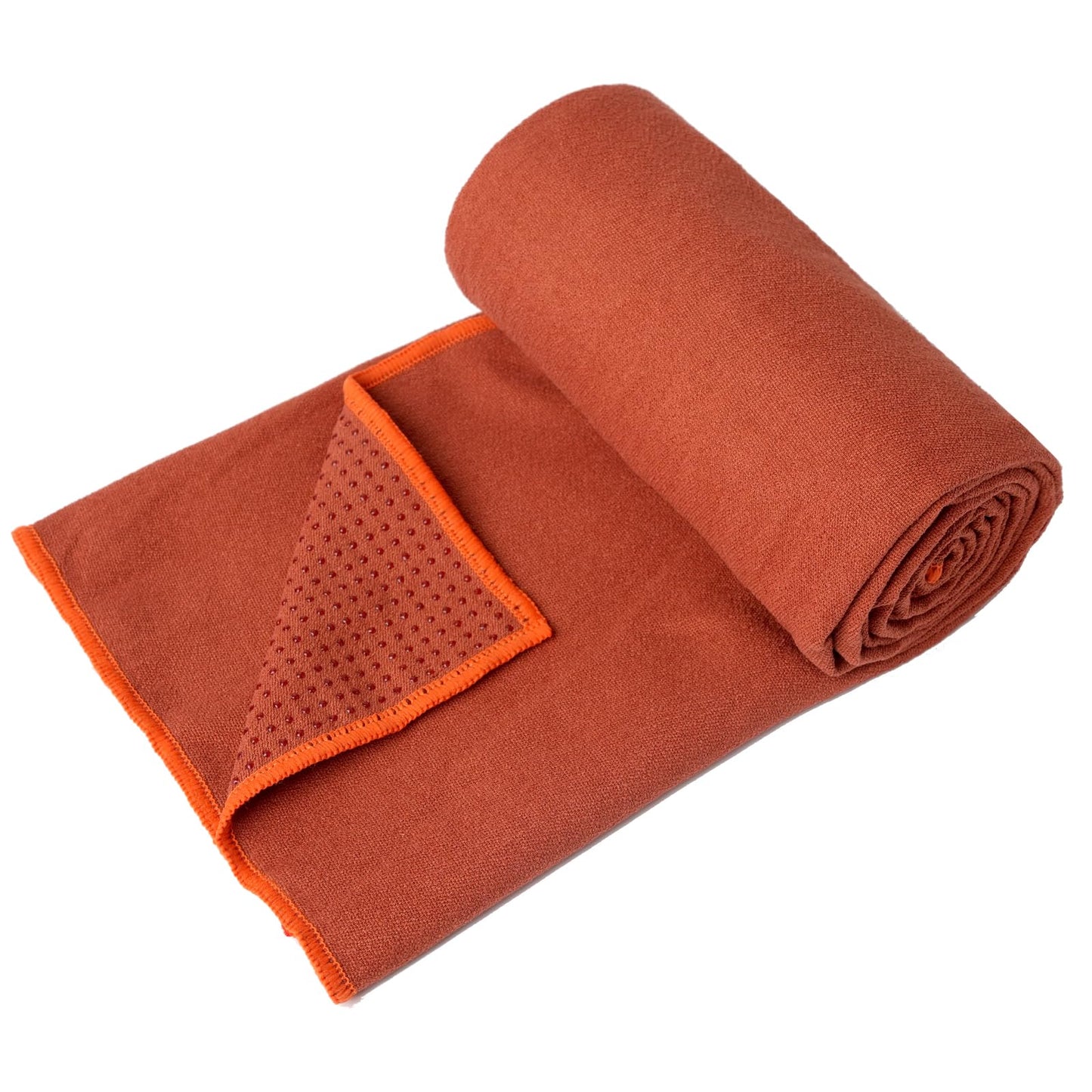 Eunzel Hot Yoga Towel - Microfiber Non Slip Yoga Mat Towel with Grip Dot Sweat Absorbent Towel for Hot Yoga, Pilates and Fitness 72" x 24", Dark Cyan/Orange