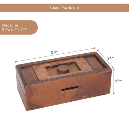 Bits and Pieces - Stash Your Cash Secret Puzzle Box Brainteaser - Wooden Secret Compartment Brain Game for Adults