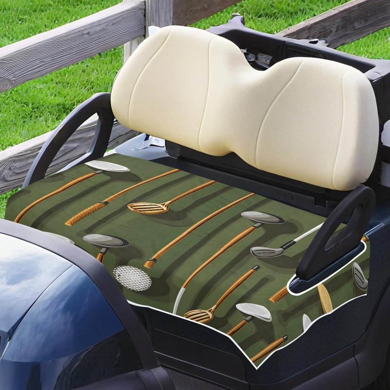 Obtravar Golf Golf Cart Seat Covers Club and Ball Sport Theme Non Slip Washable Golf Cart Seat Towel Blanket Fits All 2 Seats Golfs Club Carts Club Accessories, 51"x31"