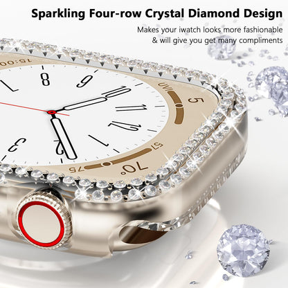 3Pack Rc-Z for Apple Watch Series 9 8 7 45mm Bling Bumper Case Women, Diamond Protective Frame for iWatch iPhone Watch 45 mm Accessories