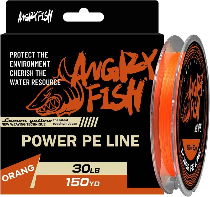 ANGRYFISH 8 Strand PE Braided Fishing Line - Ultra-Strong, High-Visibility - Pink/Orange for Freshwater & Saltwater