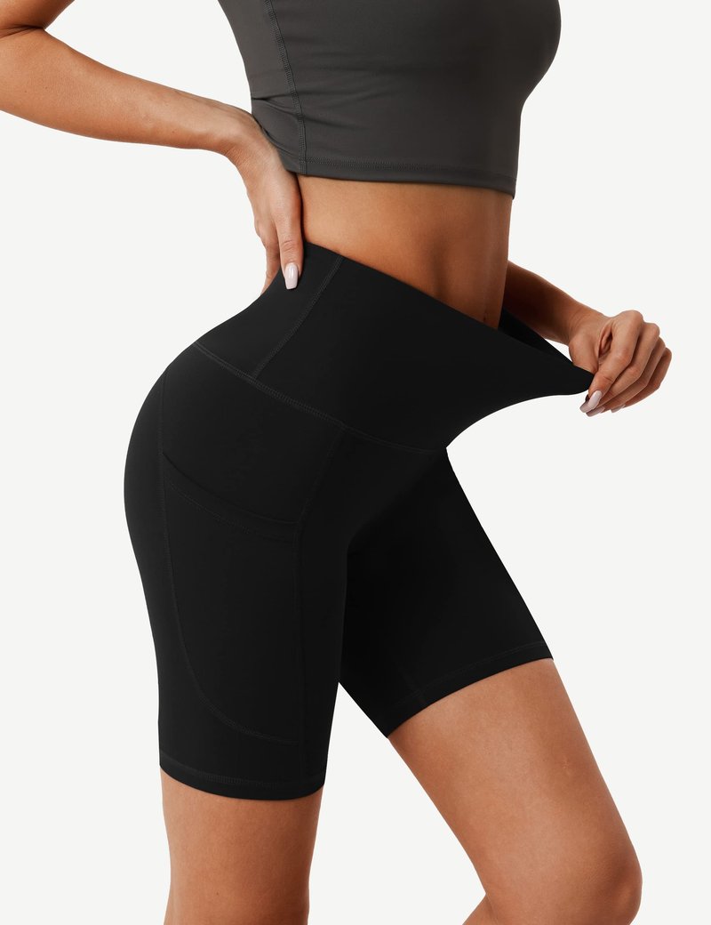 Desol High Waist Biker Shorts with Pockets, 5"/6"/8" Women Yoga Gym Shorts, Tummy Control Tight Shorts for Workout Running