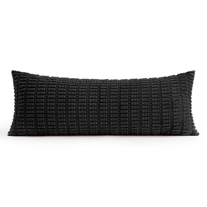 MIULEE Pack of 1 Black Long Body Lumbar Decorative Throw Pillow Cover 14x36 Inch for Halloween Bed Couch Sofa Living Room Soft Boho Pillow Cover Modern Farmhouse Home Decor