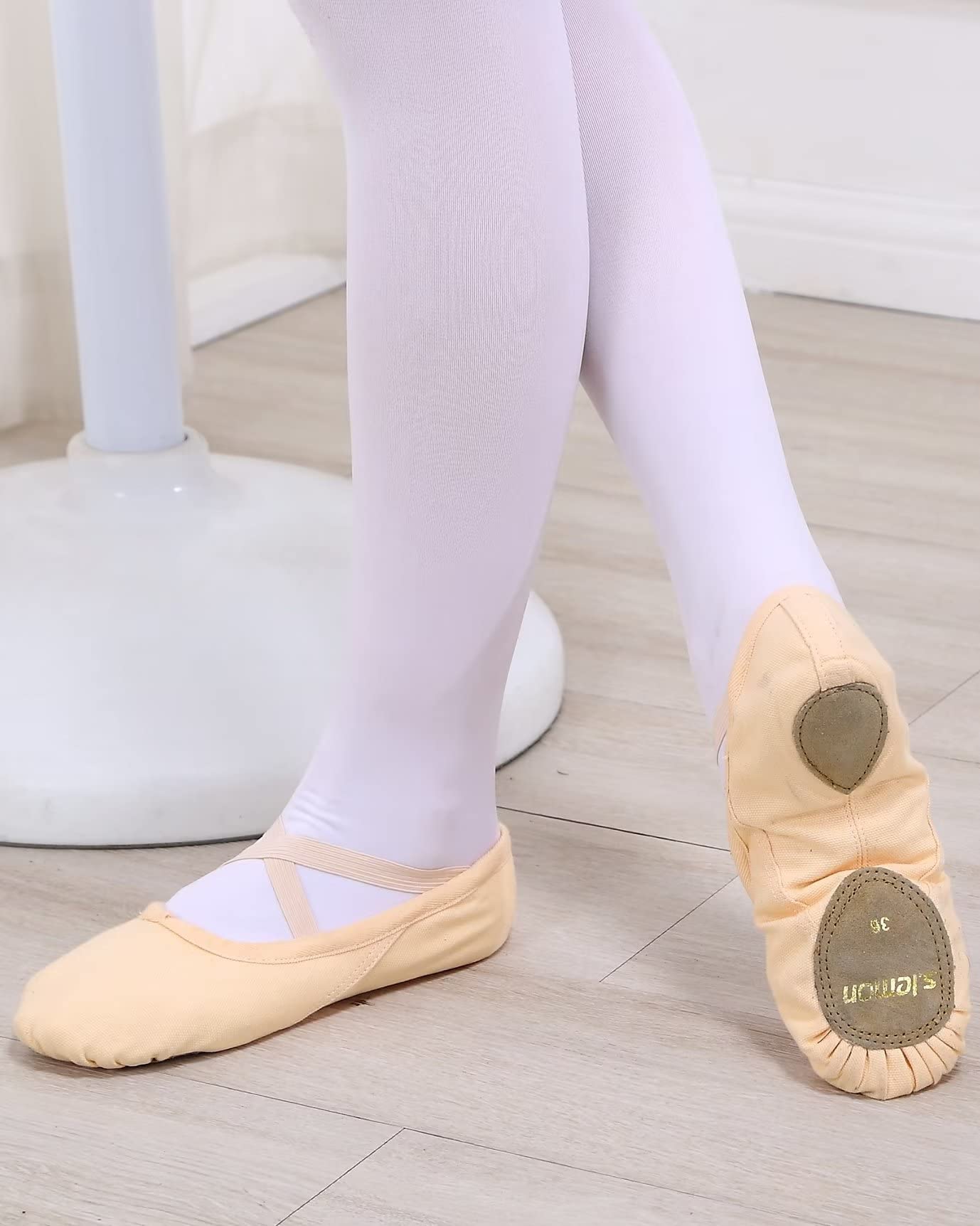 s.lemon Ballet Shoes for Girls,Canvas Ballet Slipper Ballerina Dance Flats Gymnastic Shoe Kids Adult SF Pink 36