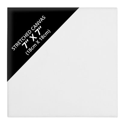 Belle Vous 24 Pack Blank Canvas - 18 x 18cm (7 x 7 inches) - Pre Stretched Canvas Panel Boards - Suitable for Acrylic and Oil Painting Also for Sketching and Drawing