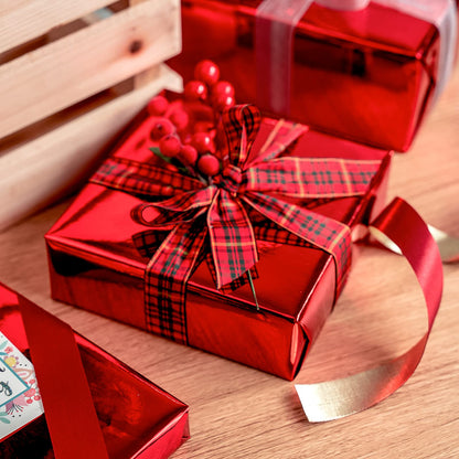 RUSPEPA Red Metallic Wrapping Paper - 81.5 Sq Ft - Solid Color Paper Perfect for Wedding,Birthday,Christmas,Baby Show - 30 inches x 32.8 feet