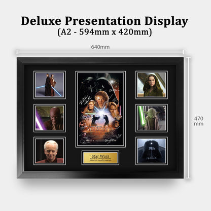 HWC Trading Star Wars Revenge of the Sith Gifts Printed Signed Autograph Picture for Movie Memorabilia Fans - A2 Framed