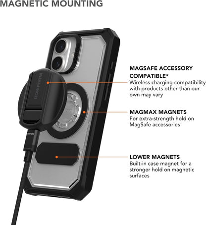 Rokform Rugged Case Compatible with iPhone 16 Pro Max, Magnetic Cover (Black)