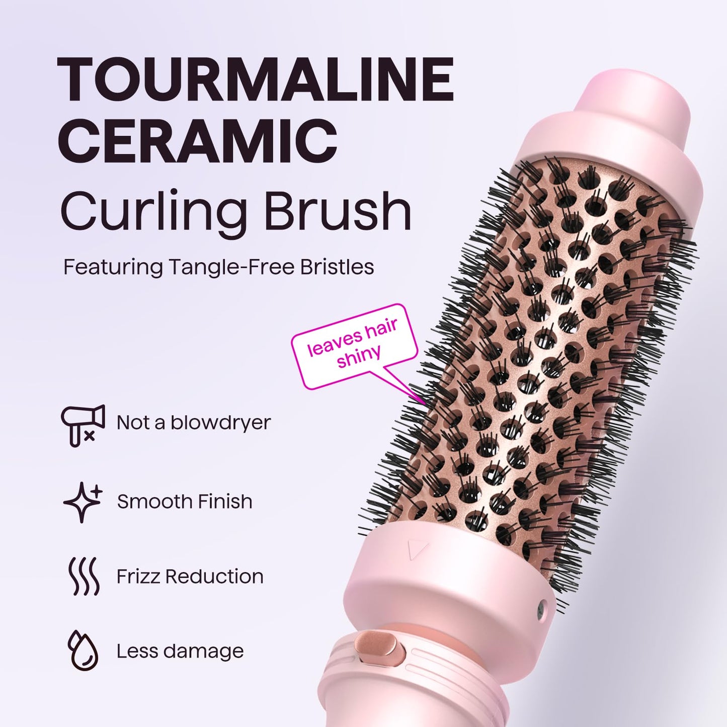 Wavytalk 5 in 1 Curling Iron,Curling Iron Set with Heated Round Brush and 4 Interchangeable Ceramic Curling Wand(0.5”-1.25"), Instant Heat Up,Dual Voltage Hair Curler