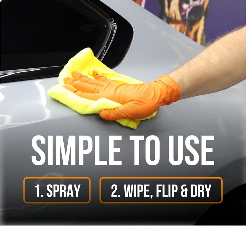 Spray Wax for Cars – Instant Mirror Shine & Streak-Free Finish – Premium Italian Formula, Easy Wipe-On Car Wax Spray for Deep Gloss, Slick Surface & Protection on Paint, Plastic & Trim – 25 Oz
