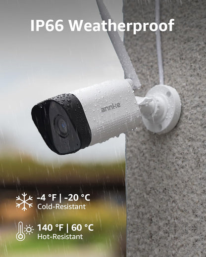 ANNKE Wireless Camera System, 16CH Expandable 4K Security NVR, 4Pcs 3MP Outdoor Cameras, 2-Way Audio, Dual-Band WiFi, Human Detection, IP66 Waterproof, 2TB HDD, Compatible with Alexa, 24/7 Protection