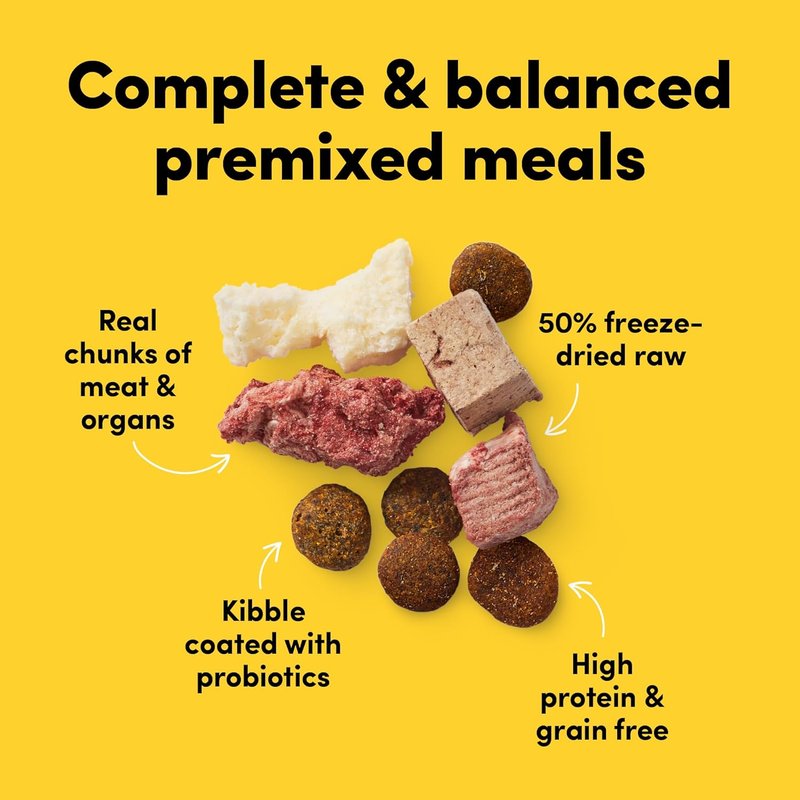 Grass-Fed Beef Freeze-Dried Raw Mix Dog Food - High Protein, Grain-Free, Non-GMO | 2 lb