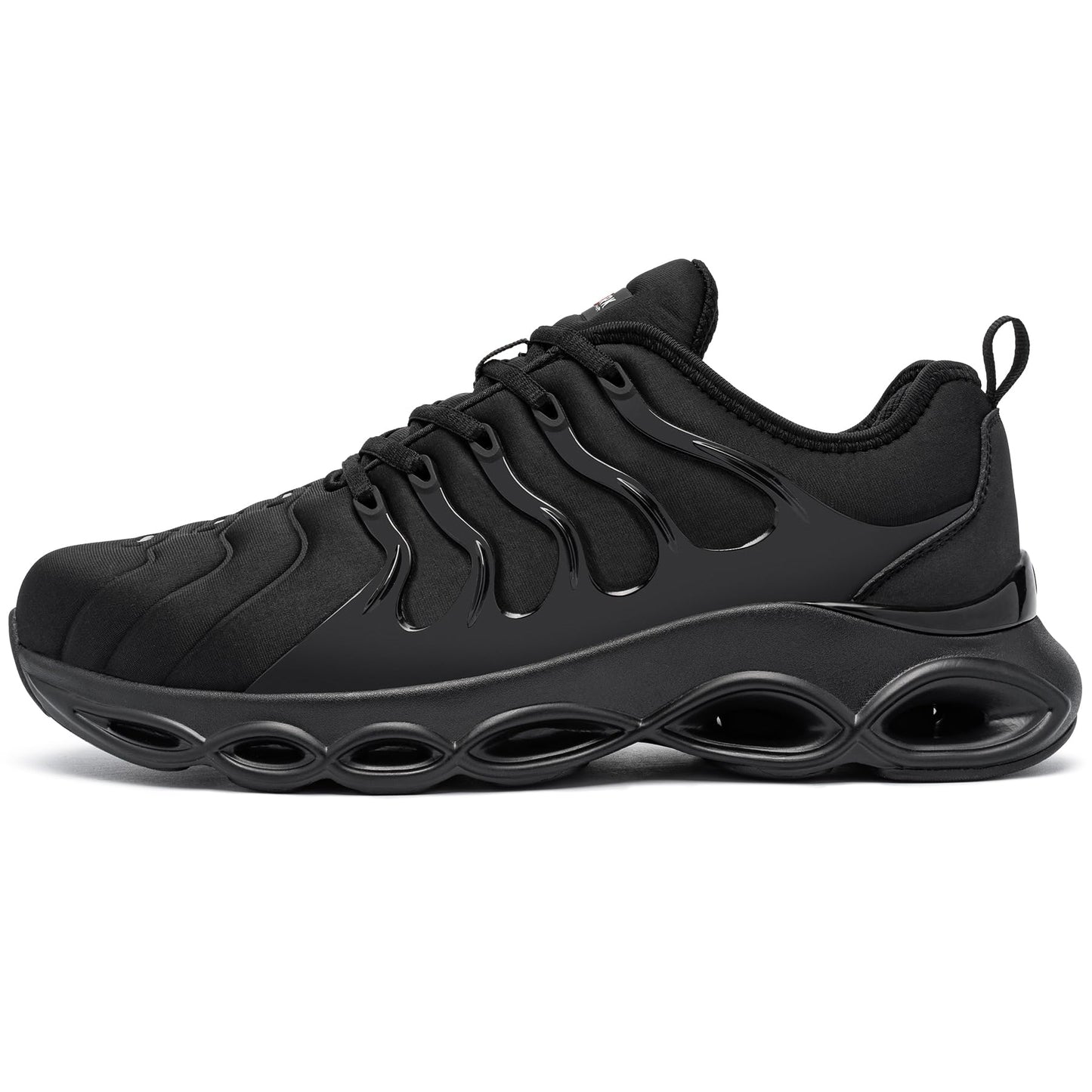 LARNMERN Steel Toe Cap Trainers Mens Safety Trainers Lightweight Safety Shoes Cushioning Fashion Breathable Comfortable Work Shoes (Black,9 UK)