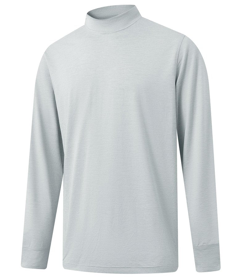 M MAELREG Long Sleeve T Shirts Men Basic Mock Neck Undershirt Shirt Pullover Tops Thermal Turtleneck Sweater Men Light Grey Heather