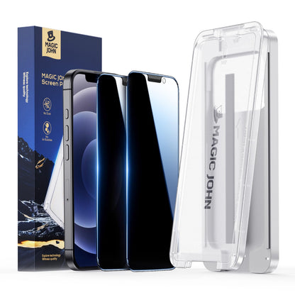 MAGIC JOHN 3rd Gen Upgraded for iPhone 16ProMax Privacy Screen Protector 6.9 Inch,25°Anti-Spy Screen,Shockproof Tempered Glass,Auto Dust-Removal,Bubble Free,Easy Installation,2 Pack