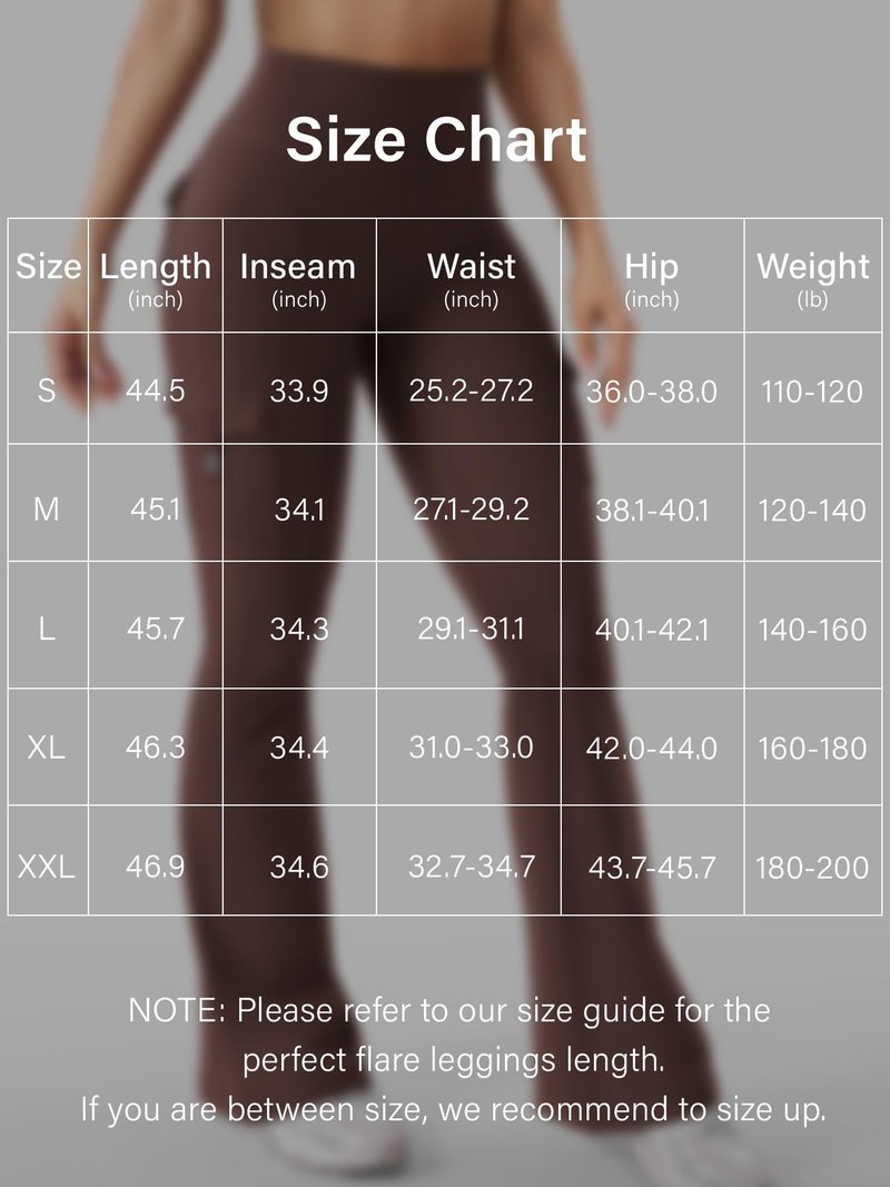 YEOREO CoreFlex Women Workout Flare Leggings with Pockets Hidden Scrunch Cargo Gym Yoga No Front Seam Leggings Chocolate S