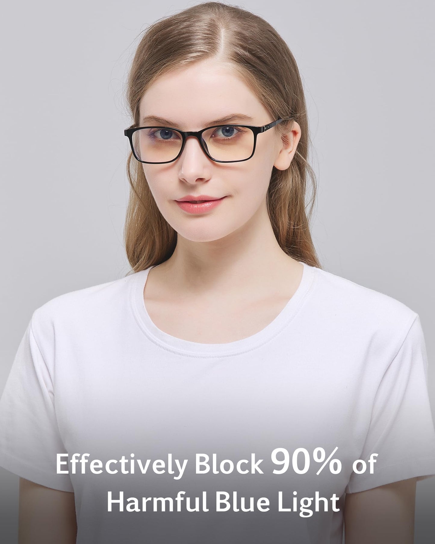 ANRRI Blue Light Blocking Glasses Anti Eyestrain UV Filter Computer Game Eyeglasses Lightweight Frame