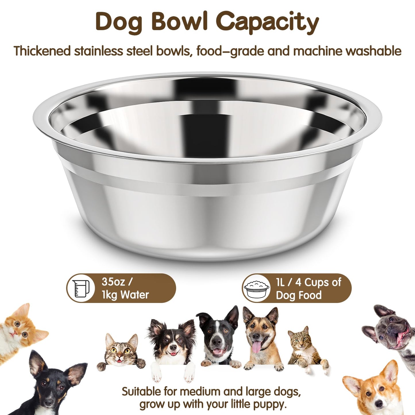 Elevated Dog Bowls Large Breed XIAZ Raised Dogs Bowl Stand Large/Medium Sized Dog 1L Food Water Bowl Stands 5 Heights Adjustable 9/11/12/14in Black Pet Feeder Dish Station