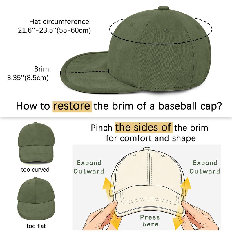 ZOORON Baseball Cap Golf Dad Hat Soft Brim Original Classic Low Profile Cotton Hat Plain Cap Men Women