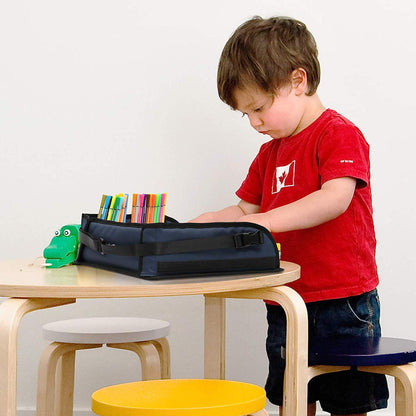 Becko US Children’s Travel Toy Tray Kids’ Car Seat Snack, Game Tray Activity Table for Stroller, Car, Airplane, Road Trip with Doodle Mat, Foldaway & Portable