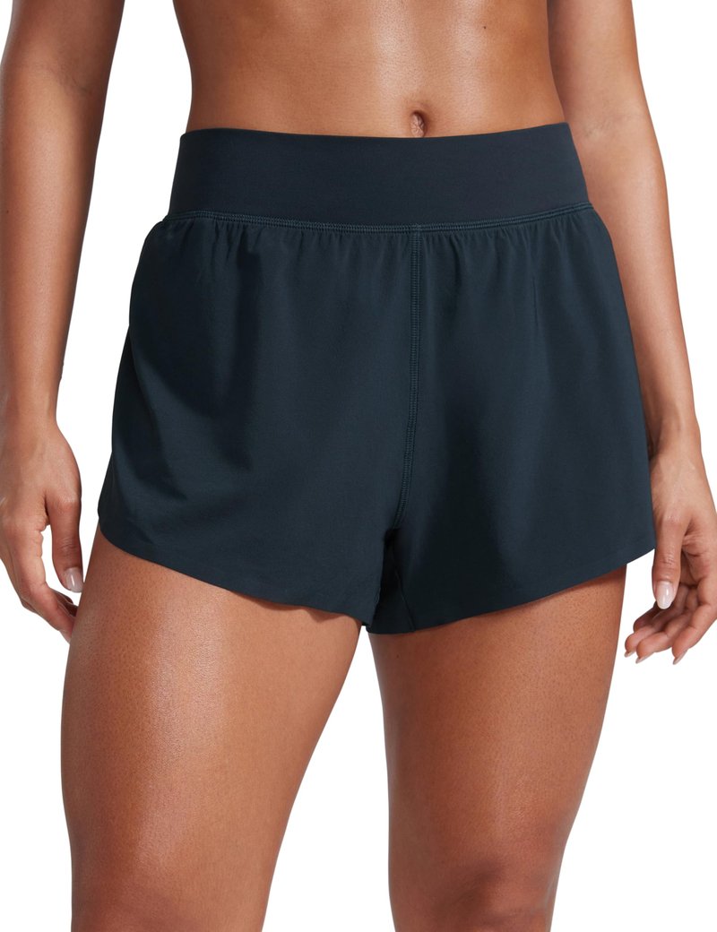 CRZ YOGA High Waisted Split Running Shorts for Women 3" - Comfy Mesh Liner for Workout Athletic GymTrack Quick Dry True Navy X-Large