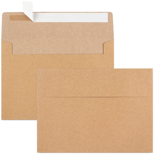 50 Pack Brown Kraft Envelopes, 5x7 Envelopes for Invitations, A7 Invitation Envelopes for Personalize Gift Cards, Wedding, Baby Shower, Birthday Party