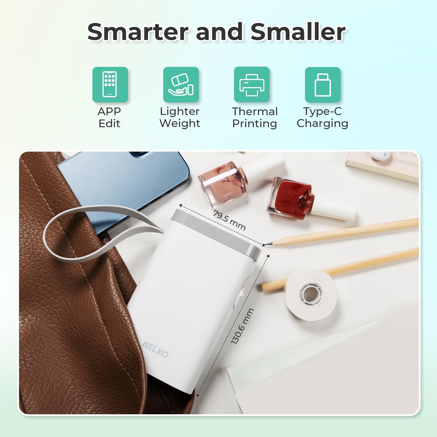 Nelko Label Maker Machine with Tape, P21 Portable Bluetooth Label Printer, Wireless Handheld Sticker Maker Mini Label Makers with Multiple Templates for Organizing Storage Barcode Office Home, White