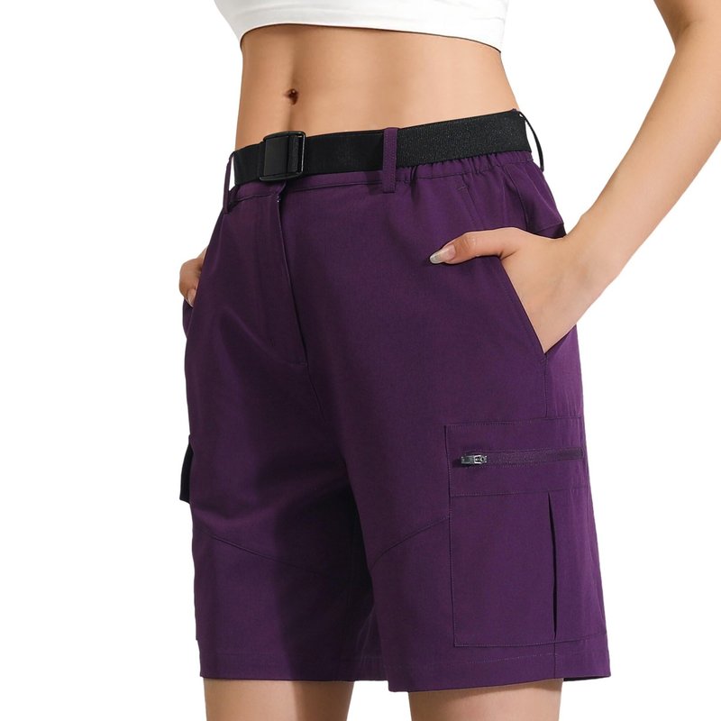 RIMOHX Women's 7'' Hiking Cargo Shorts with Multiple Pockets Lightweight Quick Dry Athletic Outdoor Golf Casual Summer Shorts Purple