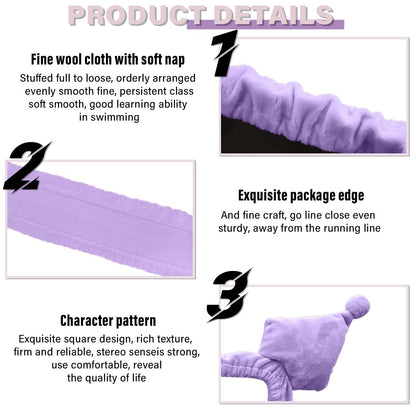 Kakurookie 23'' - 34'' Computer Monitor Protective Cover with Cat Ear Design, Cute Monitor Dust Cover with Furry Design, Elastic Dustproof, Suitable for PC, Tablet, TV