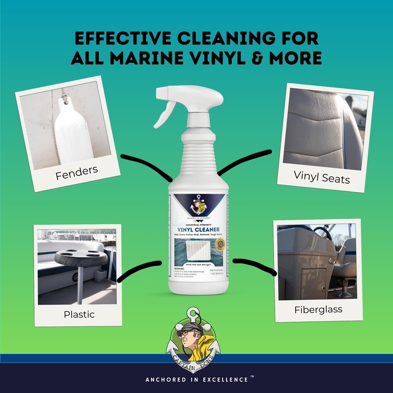 Captain Don's Industrial Strength Boat Cleaner, 32 OZ - Vinyl Boat Seat Cleaner, Boat Upholstery Cleaner, Boat Cleaning Supplies, Boat Carpet Cleaner, Deep Cleans Boat Vinyl & Removes Tough Stains