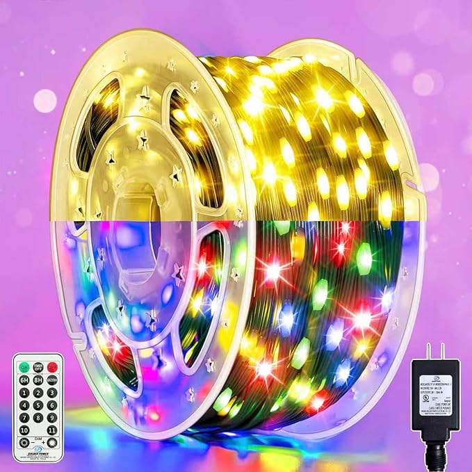 Outdoor Christmas Lights, 800LEDs 262FT Christmas Tree String Lights, IP67 Waterproof 11 Modes Warm and Multicolor Holiday Lights with Remote for House Yard Xmas Decorations