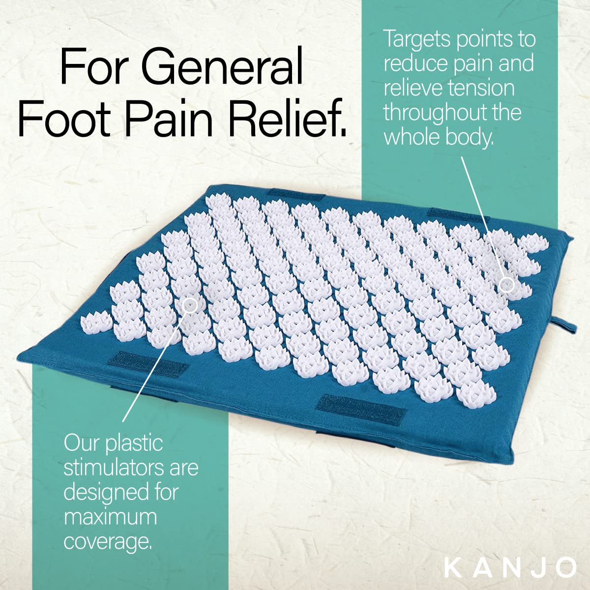 Kanjo FSA HSA Eligible Memory Foam Acupressure Foot Mat | Pressure Point & Acupressure Mat for Feet | Helps Relieve Plantar Fasciitis, Heel Pain & Arch Pain | for Use at Standing Desk