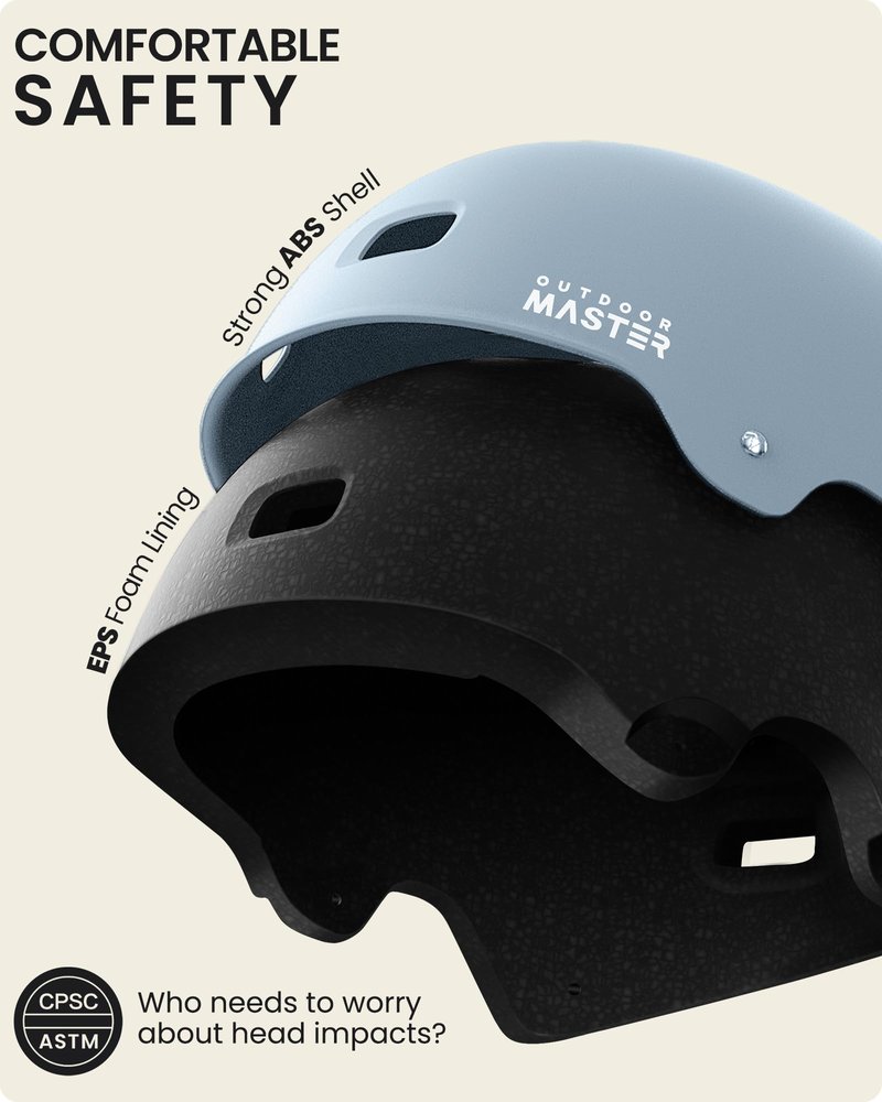 OutdoorMaster Skateboard Cycling Helmet - Two Removable Liners Ventilation Multi-Sport Scooter Roller Skate Inline Skating for Kids, Youth & Adults