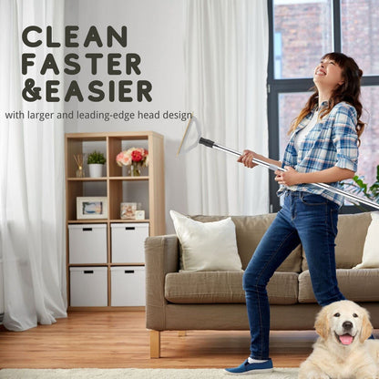 HIMODA Pet Hair Remover for Carpets, Adjustable Long Handle Carpet Rake for Dog Cat Hair Removal, Powerful Carpet Hair Removal Broom, Reusable Large Fur Scraper Tool